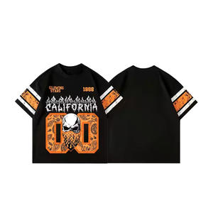 Venta al por mayor de los hombres de alta calidad de lavado en seco camiseta personalizada DTF Impresión digital Drop Shoulder Jersey con ajuste regular - Product Image 2