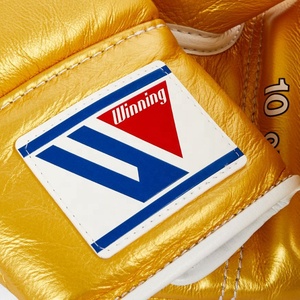 นวมชกมวยแบบผูกเชือก รุ่นใหม่ สีทอง คุณภาพสูง ผลิตจากหนังวัวแท้ สำหรับการแข่งขัน มวยไทย และฝึกซ้อม - Product Image 6