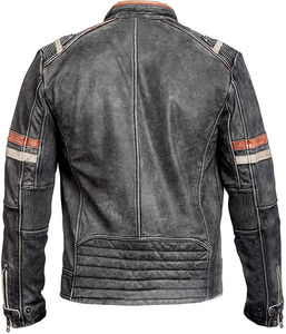 Chaqueta de Cuero Desgastada de Diseño Personalizado para Motocicleta, Chaqueta Deportiva de Estilo Vintage para Invierno, Talla Personalizada, Diseño Personalizado - Product Image 2