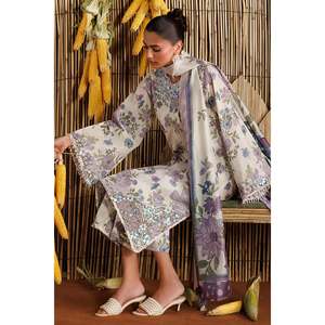Haut à manches trois-quarts en tissu lawn brodé style bohème SF-4528 - Product Image 4
