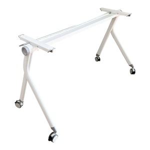 Minimally Designed <b>Foldable</b> Office Furniture <b>Table</b> <b>Legs</b> with Wheels - Product Image 2