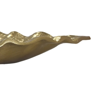 Bandeja de servicio de aluminio fundido hecha a mano Diseño de hoja grande para bodas y fiestas navideñas - Product Image 5