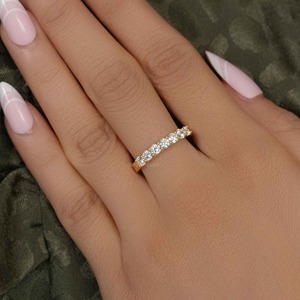 Vendeur chaud certifié IGI VVS Lab Grown Diamond 14k Solid Gold Trellis Seven Wedding Band Ring Fine Fashion Jewelry For Women - Product Image 4