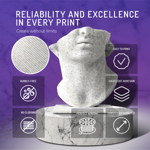 Filamento para Impresora 3D WINKLE Marble PLA HD Texturizado de 1.75mm y 1kg, Calidad Europea ES, Biodegradable, Fácil de Imprimir, Alta Precisión 190-230 - Product Image 4