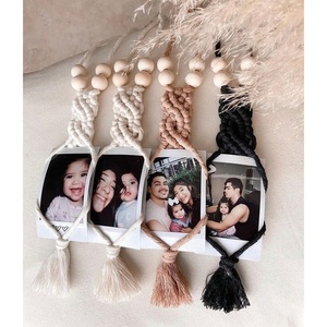 Nuevo soporte de marco de fotos de macramé al por mayor decoración Bohemia accesorios para el hogar para dormitorio sala de estar - Product Image 1