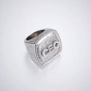 Luxe 925 Sterling Carré Anneau Personnalisé 14K Or Rose VVS Clarté Perles IGI Certifié Bijoux De Fête pour Mariages Hommes Femmes - Product Image 4