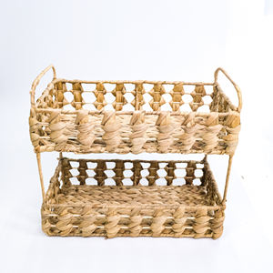 ชั้นวางผักตบชวาเป็นมิตรกับสิ่งแวดล้อมอุปกรณ์ครัวชั้นสานมือสำหรับเก็บเครื่องเทศในครัว - Product Image 4