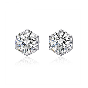 Boucles d'oreilles à clous hexagonales en moissanite de 0,5 à 1 carat pour hommes - Product Image 1