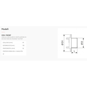 Parrilla Circular Integrada SUF de Acero Inoxidable Tecnosystemi Register & Grille - Product Image 3