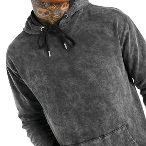 Chándal de Jersey de alta calidad para hombre, Sudadera con capucha desgastada lavada de gran tamaño personalizada, logotipo de algodón, hombros caídos, con capucha de talla grande - Product Image 6