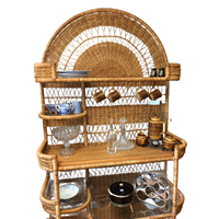 Étagère en rotin artisanale - Unité de rangement bohème naturelle avec design multi-niveaux
