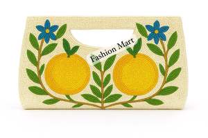 Bolsos con cuentas personalizados-Bolsos de hombro con patrón floral, fresa, naranja y granada - Product Image 6