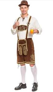 Shemax Trachten กางเกงขาสั้นผู้ชาย lederhosen สีเทา OEM แบบกำหนดเองใหม่บาวาเรีย Oktoberfest Lederhosen - Product Image 4