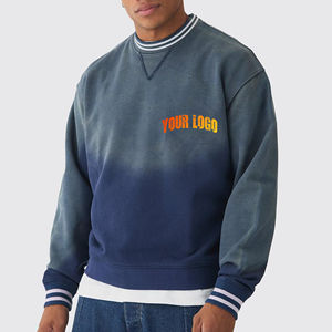 Vente en gros de sweatshirts délavés avec un logo imprimé sur mesure sweatshirts unis surdimensionnés sweatshirts à capuche streetwear lourds pour hommes - Product Image 4