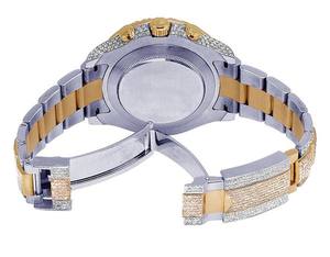 นาฬิกาข้อมือสเตนเลสระบบออโตเมติก VVS Moissanite สีเหลืองเพชรแฟชั่นฮิปฮอปวิบวับ - Product Image 6