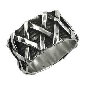 "Geometric <b>Men's</b> 925 Sterling <b>Silver</b> Rhodium-Plated Statement <b>Ring</b> with Gemstone" - Product Image 1