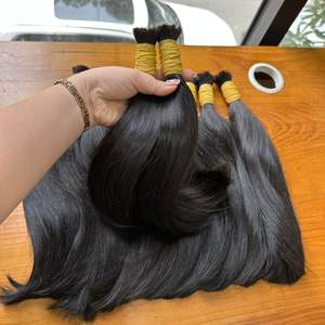 ผมตรงสั้นสีดำธรรมชาติผมเรมี่ผมคนจากเวียดนามพร้อมที่ปิดลูกไม้ - Product Image 4