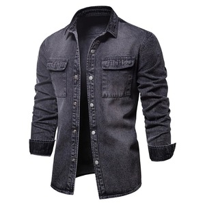 Nouveau design uni personnalisé vestes pour hommes en denim 100% coton veste décontractée pour hommes de qualité supérieure délavé jeans homme vestes - Product Image 1