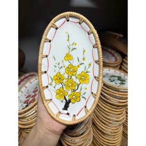 Assiette en céramique rotin installée sur la table top vendeur 2025 - Product Image 5