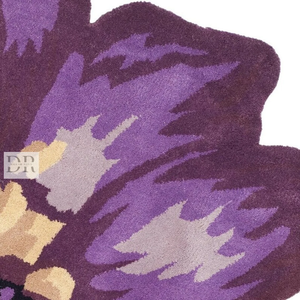 100% nouvelle-zélande laine tapis personnalisé violet Floral Design tufté à la main de haute qualité moderne pour salle à manger salon maison utilisation au sol - Product Image 5
