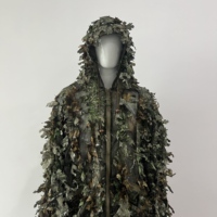 Tenue de camouflage Ghillie 3D à feuilles d'érable, avec capuche, pour la chasse et l'observation des oiseaux en forêt