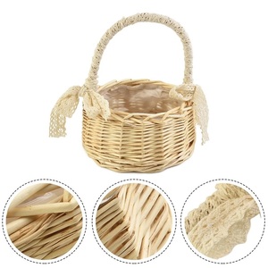 Panier en rotin naturel fait à la main avec poignée, panier de rangement tissé, organisateur de maison écologique - Product Image 4