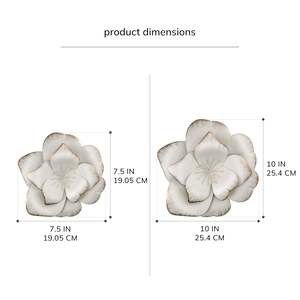 Grand art mural en forme de fleur de rose métallique robuste avec une sculpture décorative murale de bureau de salon de chambre à coucher de bonne finition - Product Image 4