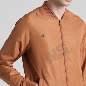 High Street Style Men's <b>Canvas</b> Bomber Jacket Solid Color Winter Wear Custom Design Zippered Front for Men Hot Selling - Product Image 6