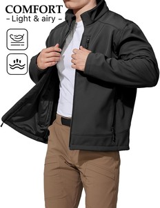 Chaqueta Softshell para hombre, informal, ligera, impermeable, a prueba de viento, ecológica, con capucha, ropa de abrigo de invierno, ajuste cómodo, resistente al aire libre - Product Image 2