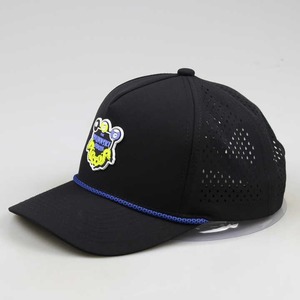 <b>Waterproof</b> Sport Cap Custom Embroidery Logo 6 Panel Baseball <b>Hat</b> Laser Cutting Hole Drilled Vietnam Manufacturer 100% Polyester - Product Image 3
