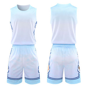 Nueva Llegada, Uniformes de Baloncesto Ligeros Lavados de Talla Grande, 100% Poliéster, Sin Mangas, Logotipo Personalizado, Color de Contraste en la Parte Delantera - Product Image 3