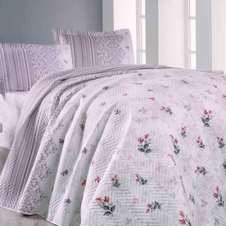 Aryıldız Home Quilted Elena Beige Double Duvet Cover Set