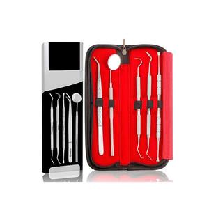 Kit de 6 outils dentaires manuels en acier inoxydable avec étui pour l'hygiène bucco-dentaire et garantie de 5 ans - Product Image 2