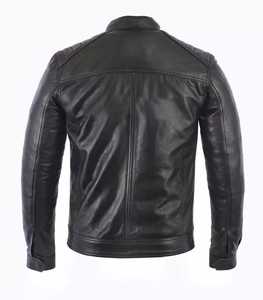 Veste de moto de style High Street pour hommes en cuir d'agneau véritable tissu en toile en vente - Product Image 3