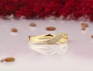 14K Solid Gold <b>Infinity</b> Dainty Ring Round Lab Grown Diamond <b>Infinity</b> Minimalist Ring Mothers Day Gift Valentines Day Gift - Product Image 3