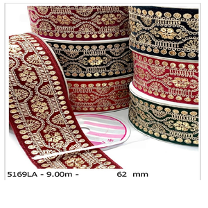 Rubans et lacets brodés à la machine sur mesure dans des motifs abstraits et en sept couleurs pour les robes de mariée de grande largeur. - Product Image 1