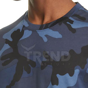 Camiseta Azul de Algodón y Fibra de Bambú para Hombre 2024, Personalizable, Básica, Lisa, Cuello Redondo, Promocional, de Tela de Lona, Secado Rápido y Transpirable, Venta al Por Mayor - Product Image 5