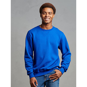 Unisex Cotton <b>Fleece</b> Sweatshirt Minimal Plain <b>Black</b> Crewneck Pullover Custom Logo Apparel Wholesale - Product Image 3