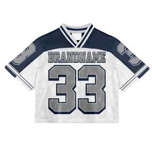 T-shirt en maille pour entraînement à séchage rapide imprimé sur mesure avec logo brodé pour les joueurs de football de baseball et de football - Product Image 2