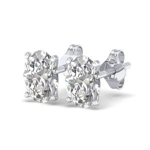 REYES Wholesale Price Oval Cut 2.5 GRA Certified Moissanite Stud <b>Earrings</b> in 925 Sterling Silver Engagement Gift Jewelry - Product Image 1