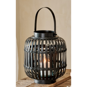 Wholesale <b>Black</b> Bamboo Hurricane <b>Lantern</b> Handcrafted Woven Rattan <b>Candle</b> Holder Indoor Outdoor Hanging Garden Decorative <b>Lantern</b> - Product Image 1