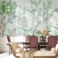 Papier peint mural 3D imperméable vert foncé de style chinois personnalisé, papier haute densité pour hôtels