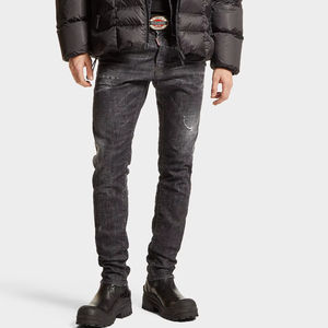 Pantalones vaqueros de mezclilla de algodón 100% lavados con ácido para hombre, transpirables, lavables, ecológicos, con cremalleras, botones para primavera, verano, Otoño e Invierno - Product Image 1