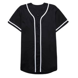 Vente en gros de chemises de baseball à col en V, sublimation, unies, vierges, pour adultes, boutonnées, uniformes de baseball, séchage rapide, maillot de baseball, logo brodé personnalisé - Product Image 1