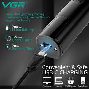 Afeitadora Eléctrica Inalámbrica USB con Recortador Extraíble, Impermeable, Lavable, para Afeitado en Seco/Húmedo de Cara, Barba, Cabello y Cuerpo - Product Image 6