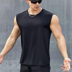 New Customizable Men's Quick-Drying Cotton Vest Streetwear Style XL Size Crewneck Tank <b>Top</b> <b>Sleeveless</b> T-Shirt Vest - Product Image 2