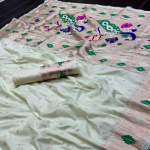 Puro ZARI dorato tessitura saree da esportatore indiano