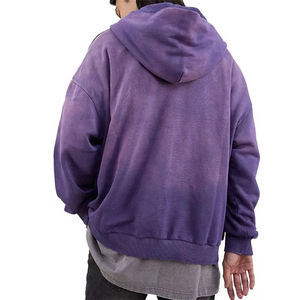 Pull à capuche personnalisé à épaules tombantes pour hommes haute qualité 100% coton polaire délavé à l'acide hiver Streetwear brodé ODM - Product Image 2
