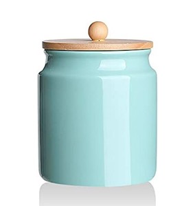 Pot de conservation en céramique hermétique avec couvercle en bambou – Récipient de cuisine moderne, durable, sûr pour les aliments, organisateur élégant pour comptoir - Product Image 4