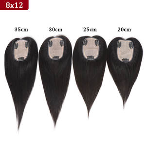 Base de seda cabello humano mujeres Toppers con Clips transpirable cuero cabelludo <span class=keywords><strong>Natural</strong></span> superior virgen chino piezas de cabello humano para mujeres - Product Image 4